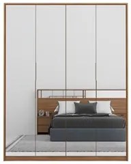 Guarda Roupa Casal 4 Portas 4 Com Espelhos Attore D02 Amendola Touch -