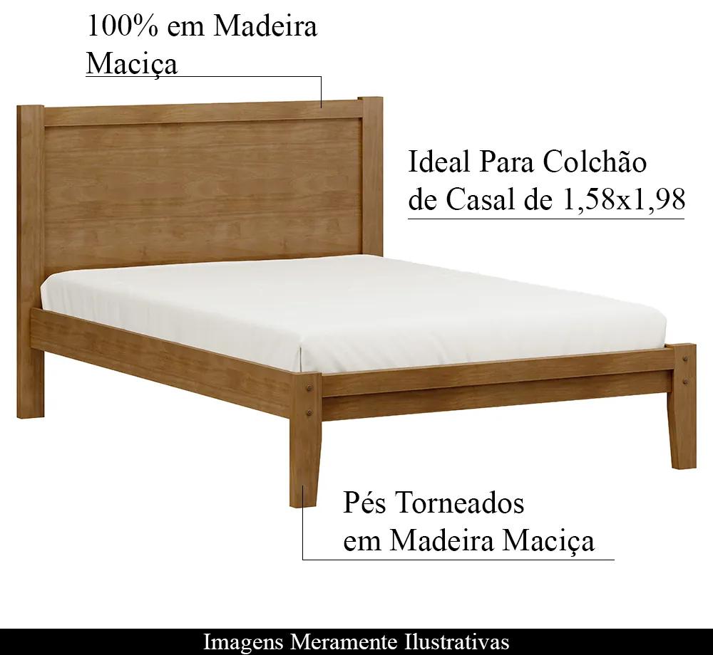 Cama Casal Decorativa Every Madeira 160CM Queen Size Freijó - G74 - Gran Belo