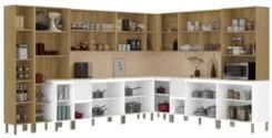 Armário de Cozinha CP08 Com Tampo 120cm Minsk Branco/Freijó Z06 - Mpoz