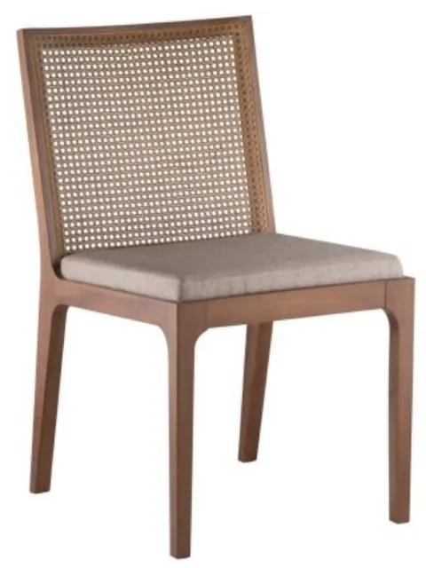 Cadeira Taynah Estofada Encosto com Palha Sextavada Madeira Tauari Estilo Contemporâneo