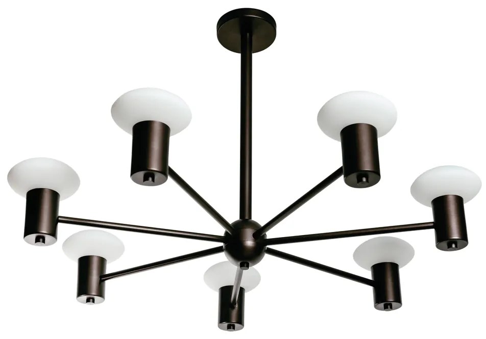Pendente Sakai Ø92,5X55Cm 7Xg9 Vidro Disco Asteroide / Haste Fixa | Us... (CB-M - Cobre Metálico, FOSCO)