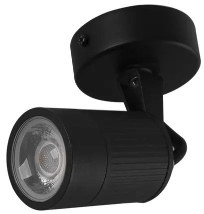 Spot Sobrepor Led 7w 450lm Ip65 3000k Aluminio Preto