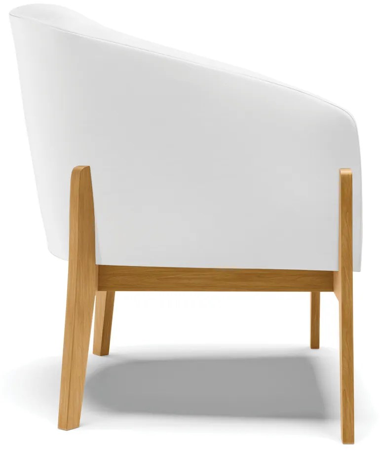 Poltrona Decorativa Base de Madeira kit 2 Stella Sintético D03 - D'Rossi - Branco