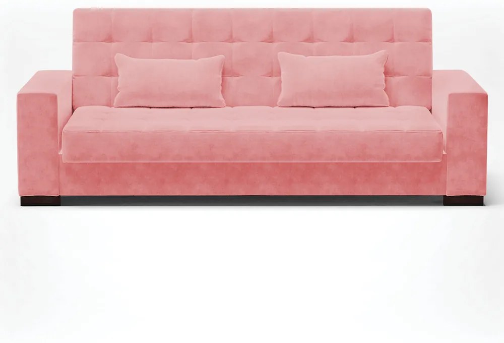 Sofá Cama Casal 3 Lugares 210cm Lisboa Suede  D03 - D'Rossi - Rose