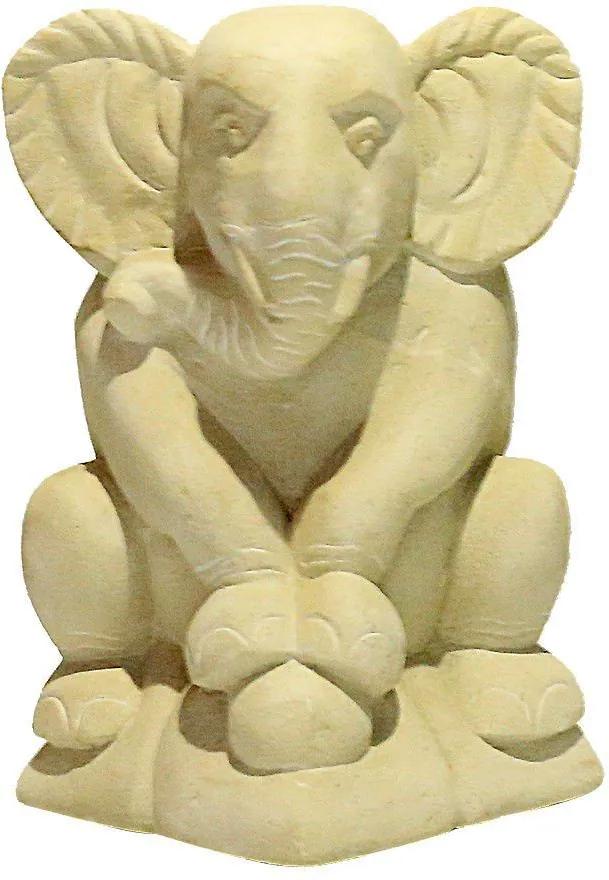 Escultura Elefante em Pedra Limestone Bali