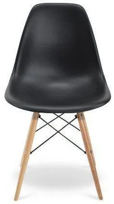 Cadeira Eiffel Eames Base Madeira Sala de Jantar Preto R02 - D'Rossi