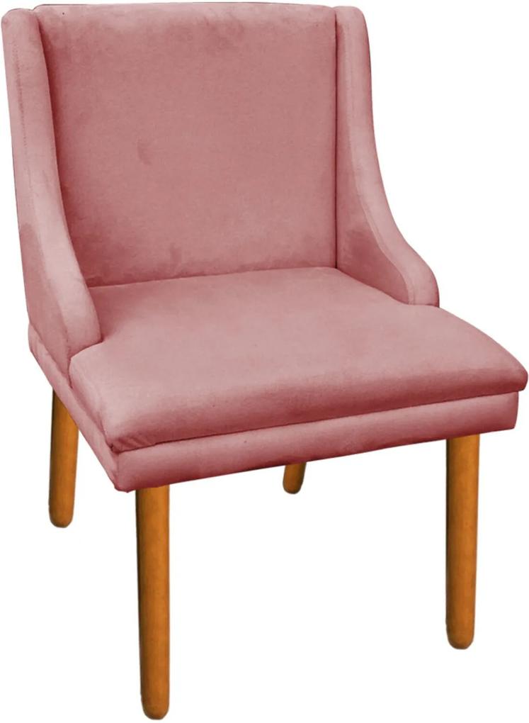 Cadeira Poltrona Decorativa Liz Suede Rose - D'Rossi
