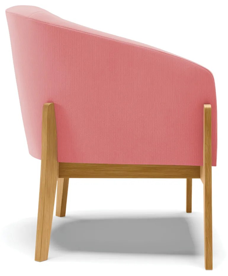 Poltrona Decorativa Base de Madeira kit 2 Stella Suede D03 - D'Rossi - Rose