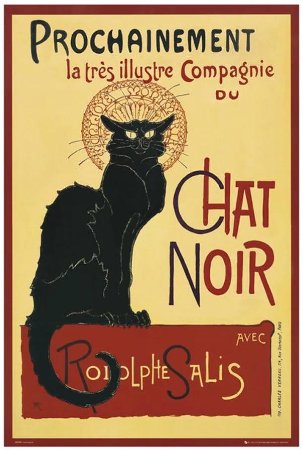 Poster Para Quadros La Chat Noir O Gato Preto 60x90cm