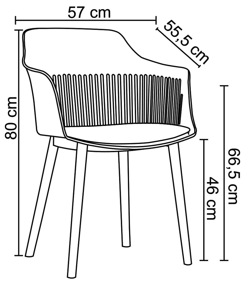 Kit 2 Cadeiras Decorativas Para Sala de Estar Sócrates Preto G56 - Gran Belo