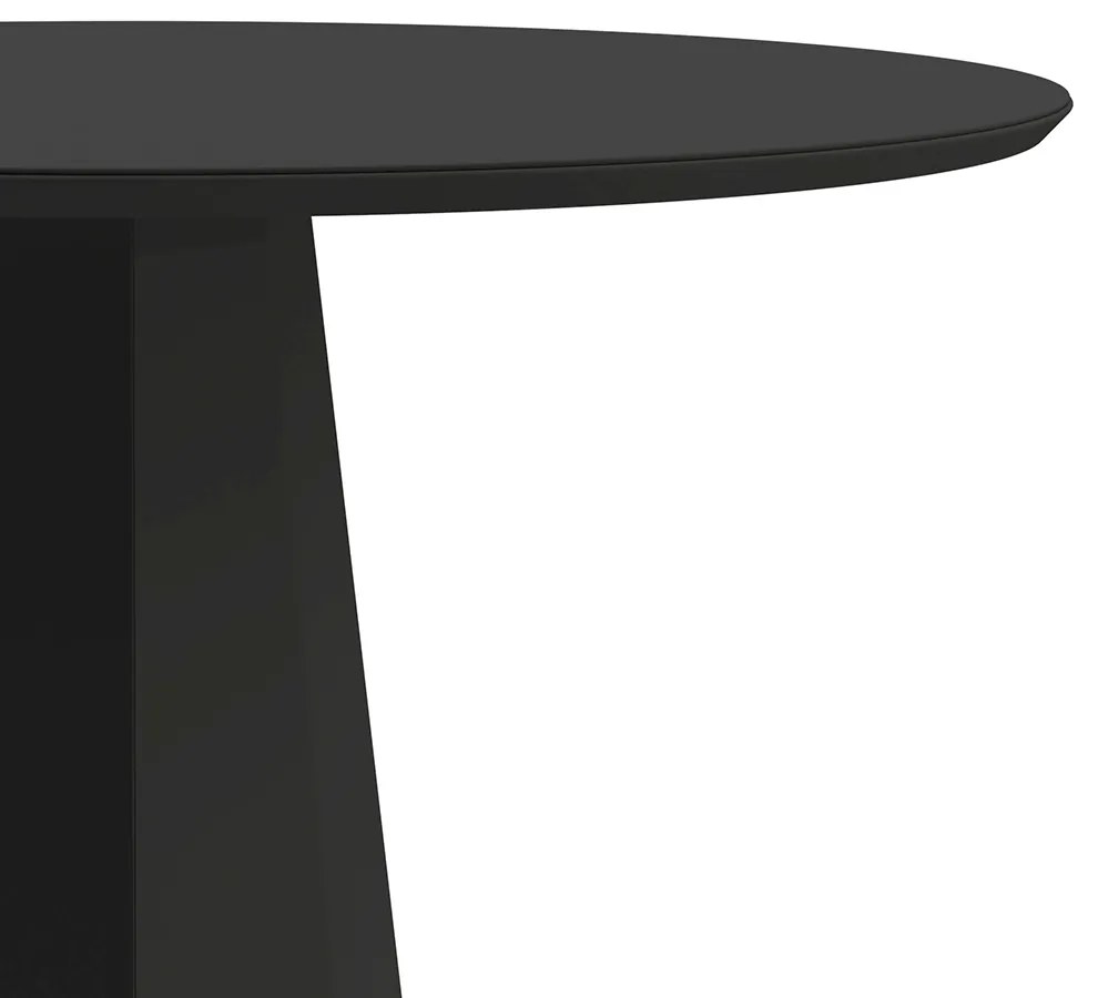 Mesa de Jantar Redonda Tampo com Vidro Agnes 100 cm Preto - D'Rossi