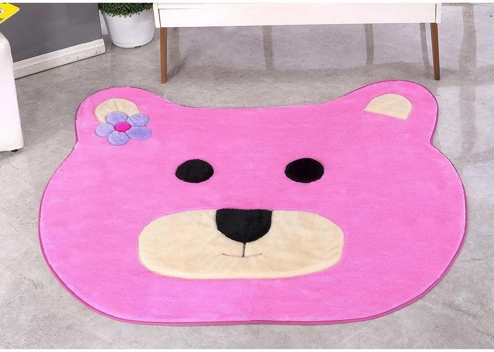 Tapete Infantil Padrão Ursa - 75cm x 65cm - Pink