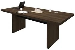 Mesa de Reunião 204cm Tamburato Executiva A06 Marrom/Preto - Mpozenato