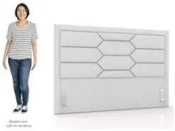 Cabeceira Cama Box Casal King 195cm Texas Z37 Linho Cinza Claro - Mpoz