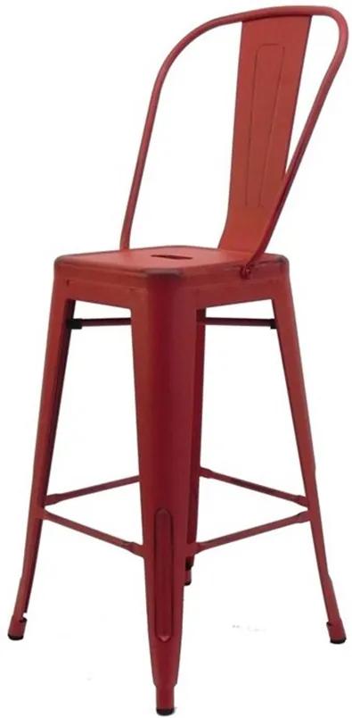 Cadeira Alta Britto em Metal Vermelho
