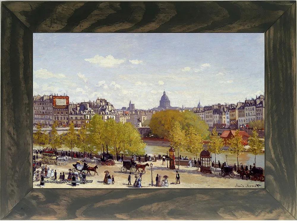 Quadro Decorativo A4 Wharf of Louvre Paris 1867 - Claude Monet Cosi Dimora