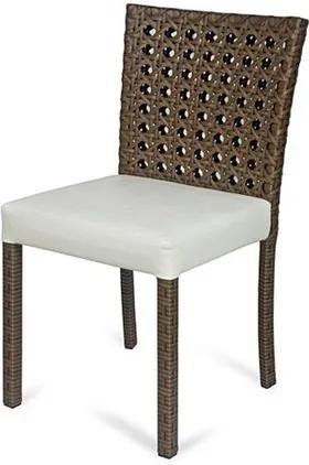 Cadeira Fontana Revestida em Fibra Sintetica e Assento cor Branco com Base Aluminio - 44540 - Sun House