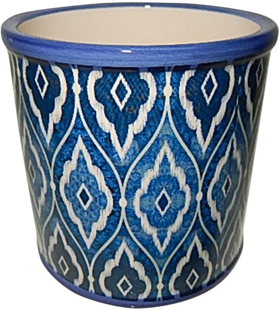 Cachepot Urban Home de Cerâmica Azul Marroquino Grande n