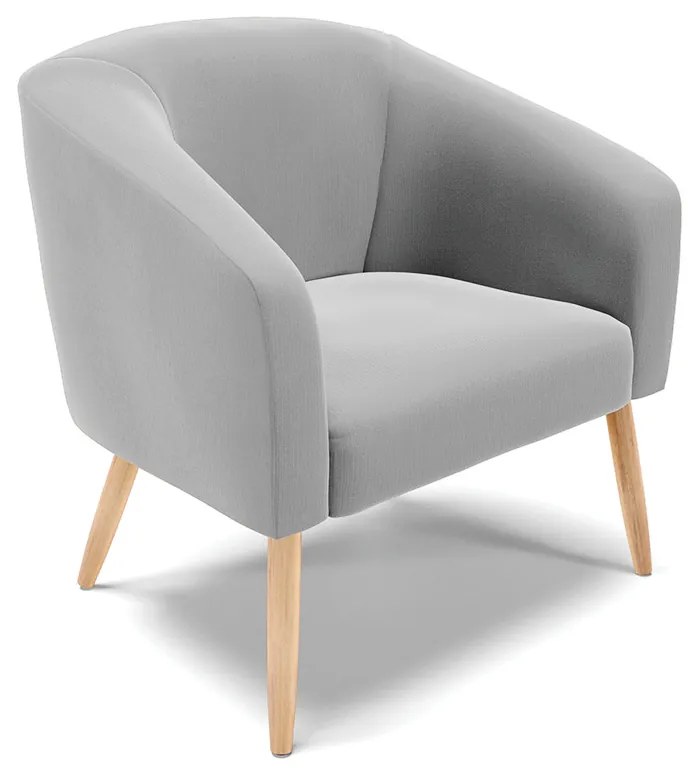 Poltrona Decorativa Pé Palito Natural Kit 2 Stella Suede Cinza D03 - D'Rossi