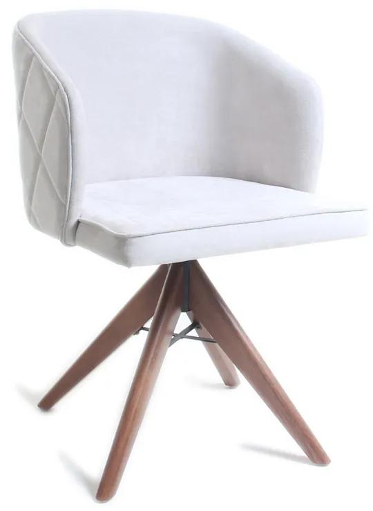 Cadeira Giratória Miria Estofada com Argola Estrutura Madeira Liptus Design Sustentável