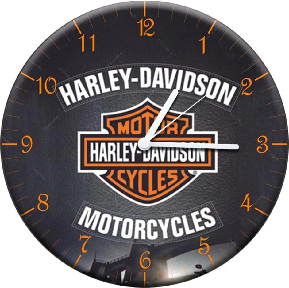 Relógio de Parede Harley Davidson Preto em MDF - 28 cm