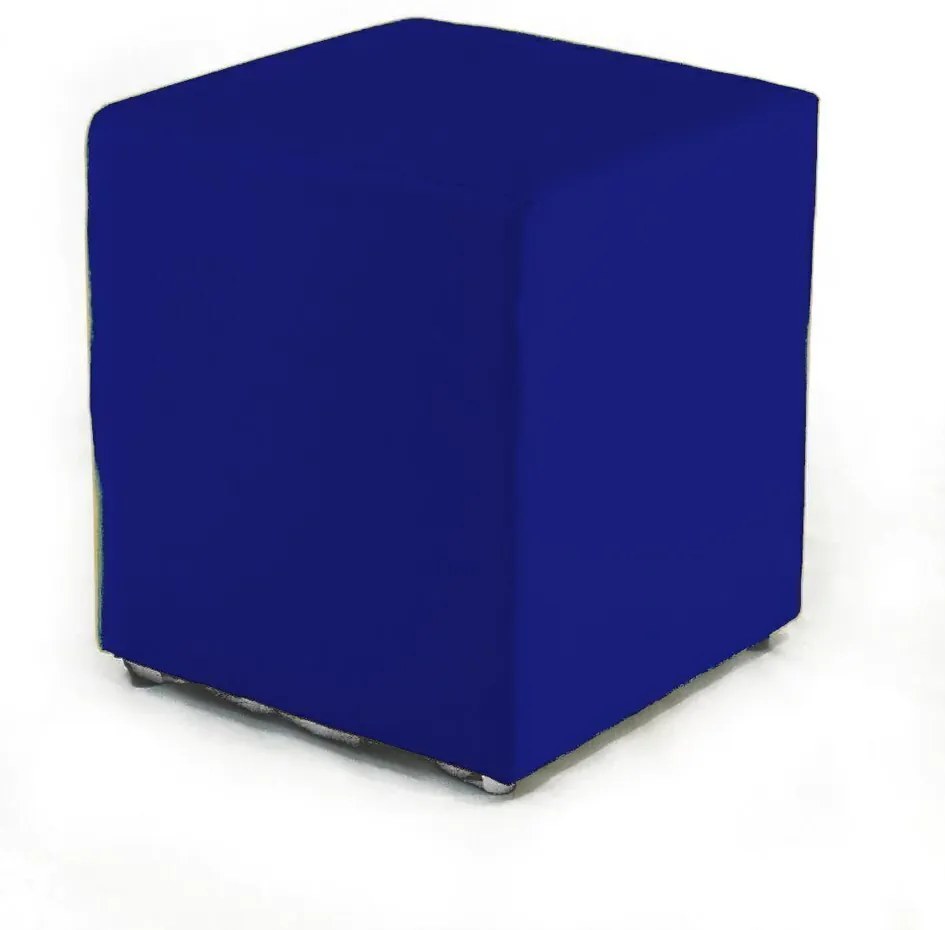 Puff Quadrado Box Couro 45X35Cm Ecológico Orthovida (Laranja)