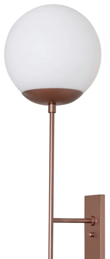 Arandela Trombone 20X31,4X127,7Cm 1Xe27 Alumínio E Globo Ø20Cm | Usina... (MR-T - Marrom Texturizado, AMBAR)