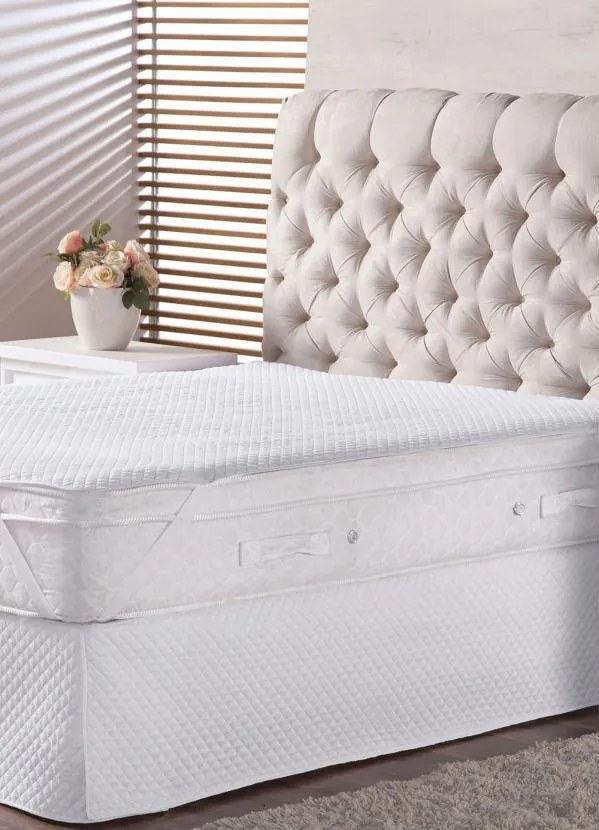 Protetor de Colchão Impermeável Branco Queen