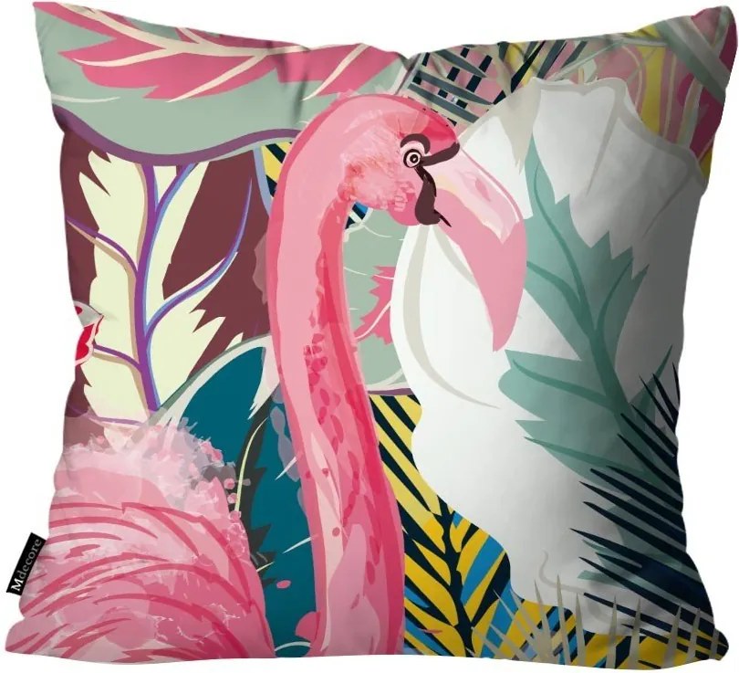 Almofada Mdecore Flamingo Colorida45x45cm