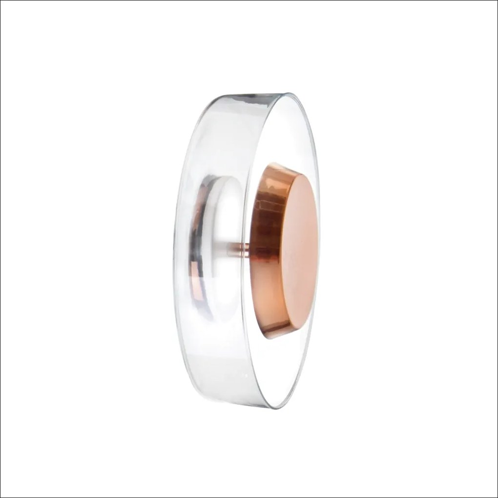 Arandela Bol Ø25,5X09Cm Rebatedor Em Vidro E Metal Alumínio 01Xled 9W... (DOURADO FOSCO, BRANCO (Fosco))