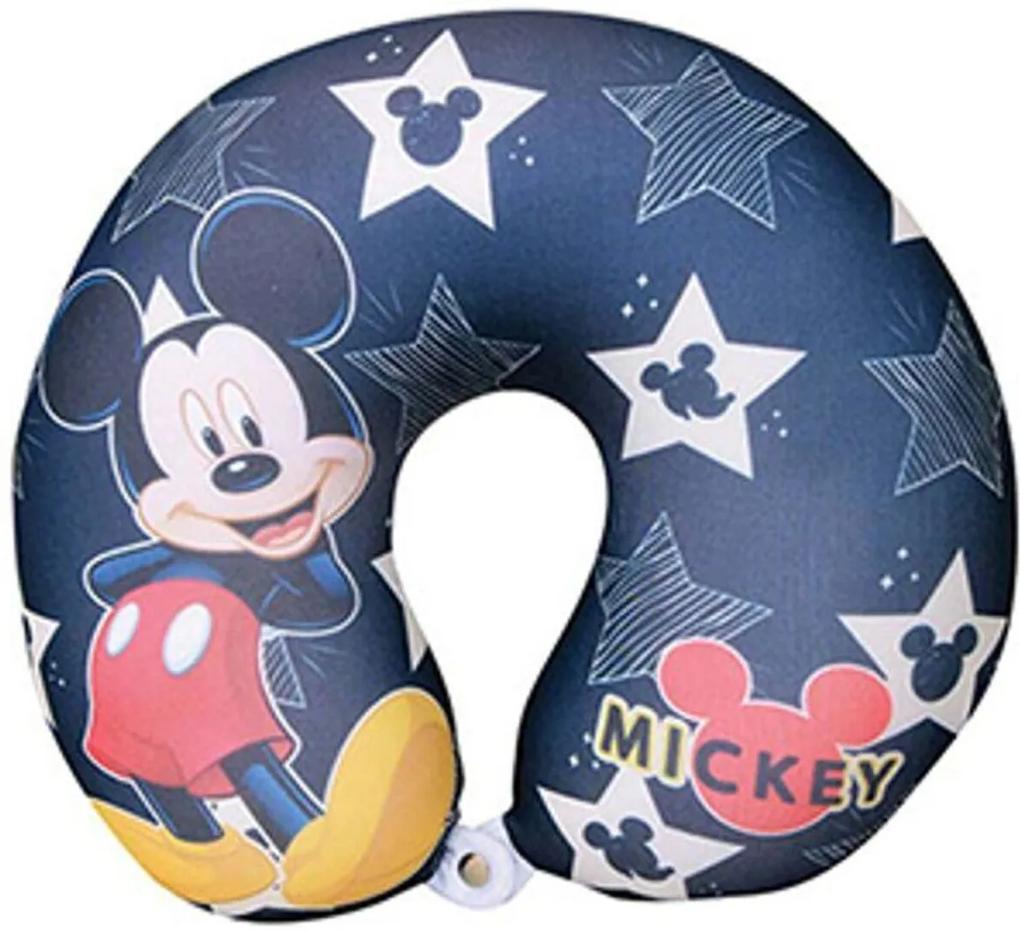 Almofada Floc Apoio De Pescoço Mickey Star Estampada