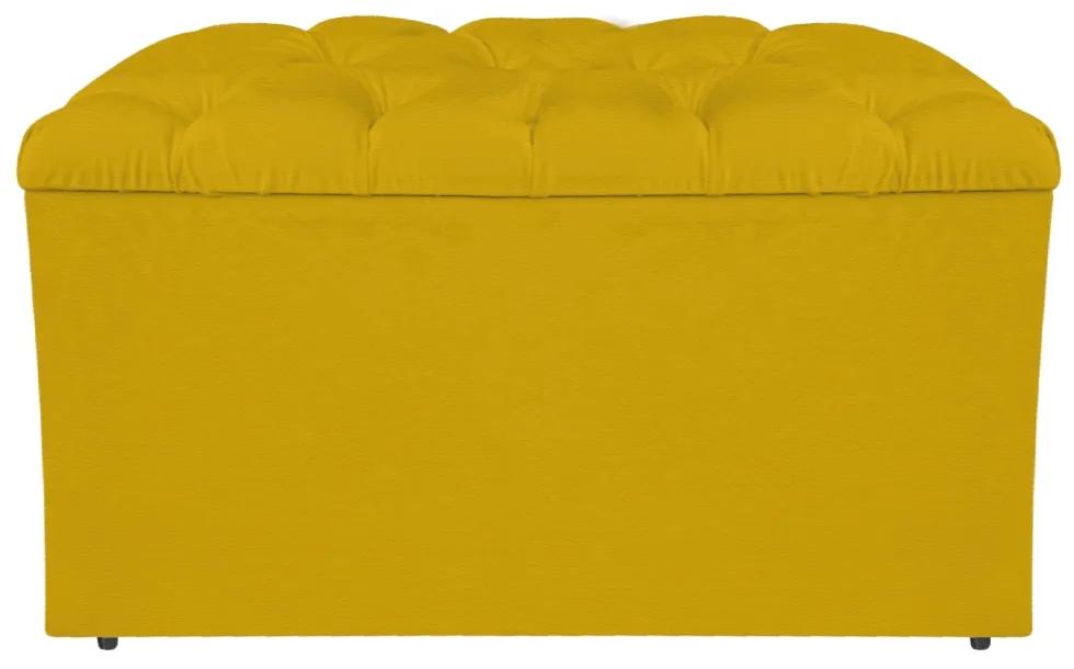 Calçadeira Estofada Liverpool 90 cm Solteiro Corano Amarelo - ADJ Decor