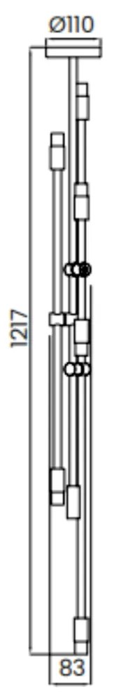 Pendente Cross Haste Rígida Led 30W - Usina 19740/6 (OV-P - Ouro Velho Brilho Polido, 4000k, 220v)
