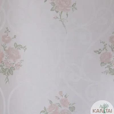 Papel De Parede Texturizado Arabescos Romântico Floral Vintage Rosa Scenery2 Sc29162