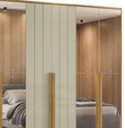 Guarda Roupa Casal 278cm 6 Portas 8 Espelhos Zac Opala/Cumaru Z10 - Mp