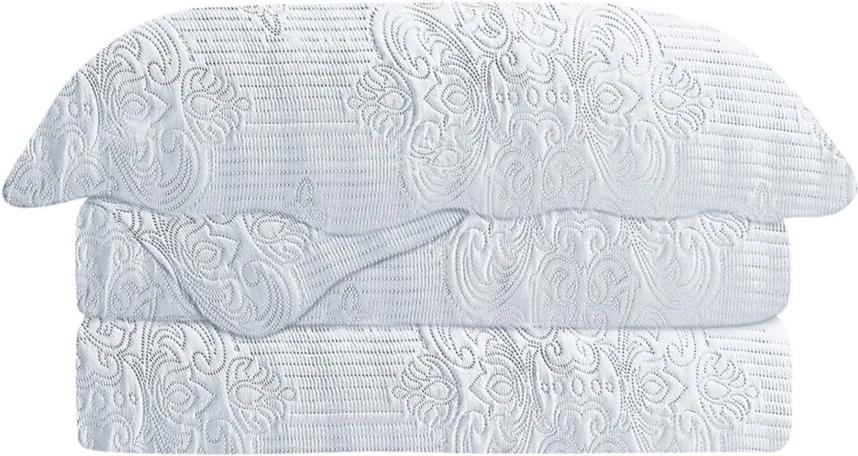 Colcha Matelasse Solteiro Damask Branco Camesa 160x230cm