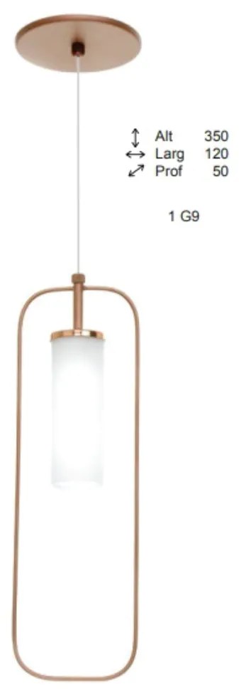 Pendente Wire Tubo Vidro 05X12X35Cm 01Xg9 - Old Artisan Pd-5593 (COBRE FOSCO)