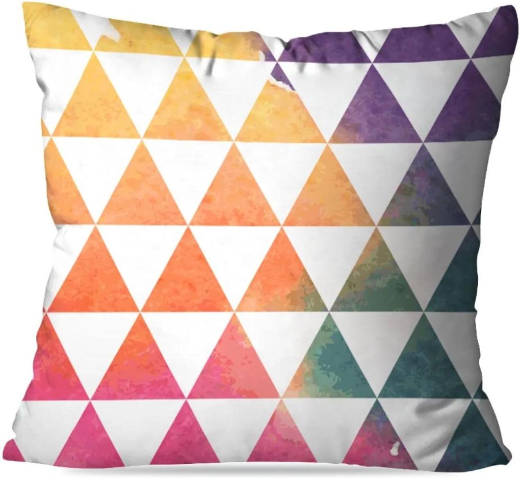 Capa de Almofada Love Decor Triangulos Multicolorido Branco