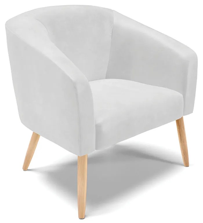 Sofá Namoradeira e Poltrona Pé Palito Natural Stella Sintético PU Branco D03 - D'Rossi