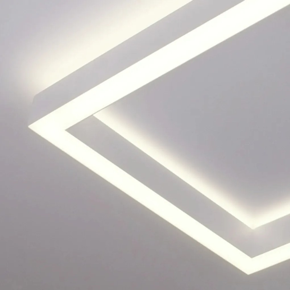 Plafon Dobby Quadrado 50X50X7,5Cm Led 112W Bivolt - Usina 19680/50 (MN-F - Mar Neutro Fosco, 3000k)