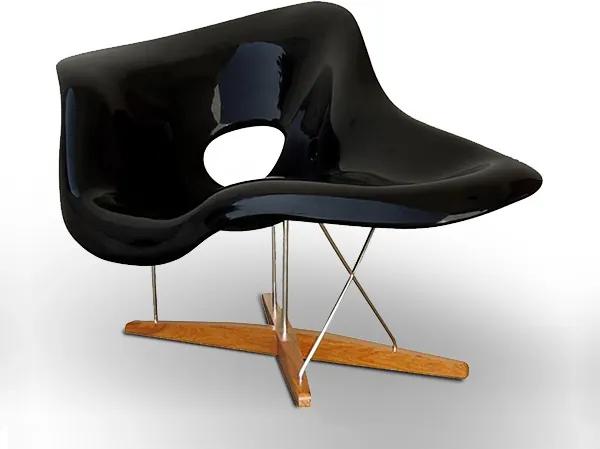 Chaise La Chaise Fibra de Vidro Estrutura Madeira e Aço Inox Cremon Design by Charles &amp; Ray Eames