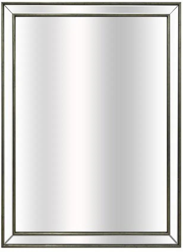 Espelho Decorativo Retangular com Moldura Prata em Resina - 56x75cm