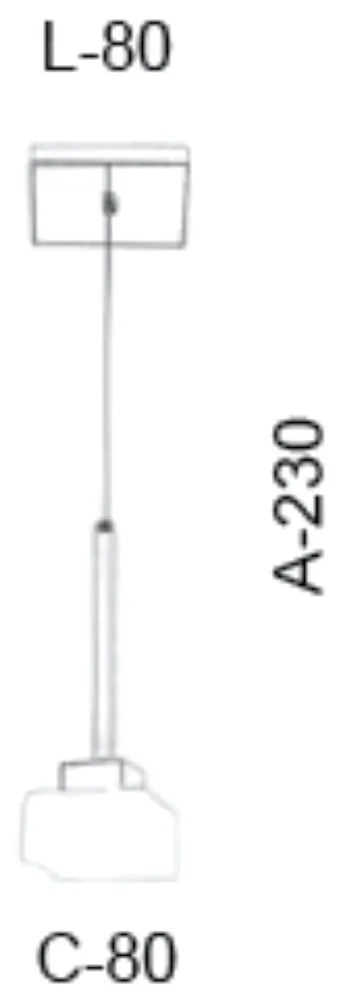 Pendente Cubo Flat Led Integrado 5,5W 2700K 8X8X23Cm Metal E Vidro |Ol... (CROMADO, 110V)