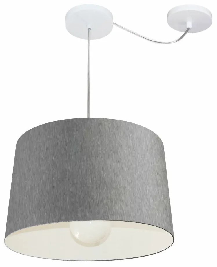 Lustre Pendente Cone Com Desvio Rustico Cinza MJ-4275 Para Mesa de Jantar e Estar