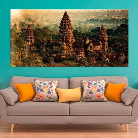 Painel Fotográfico Vista Do Entardecer No Angkor Tom