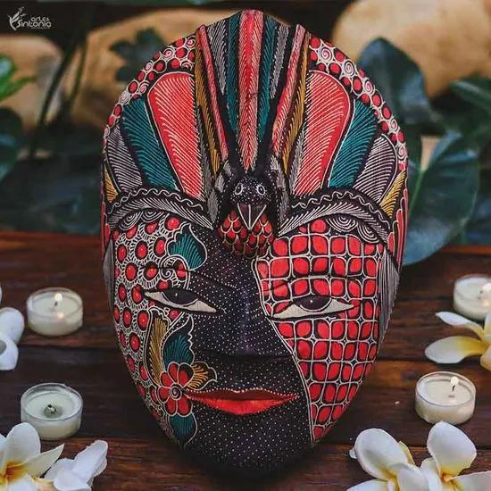 Máscara Batik Roxa 28cm - Bali