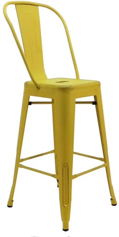 Cadeira Alta Britto em Metal Amarelo
