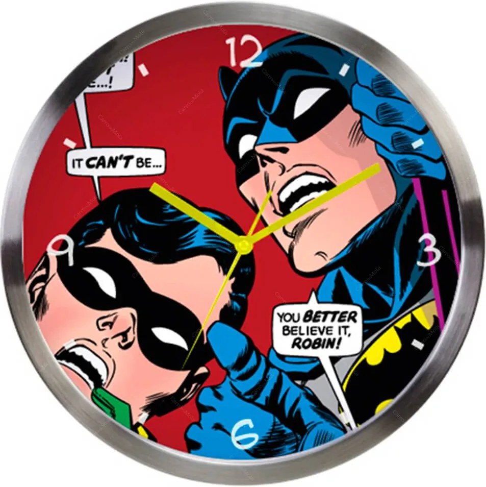 Relógio de Parede DC Comics Batman And Robin Looking Up em Metal Urban