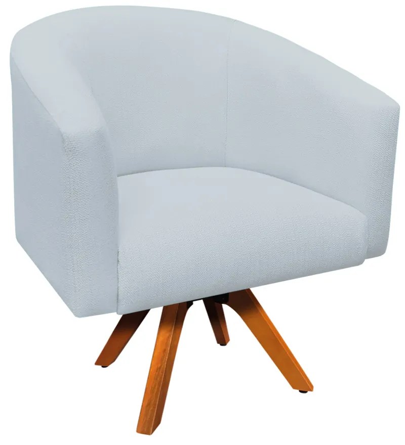 Poltrona Decorativa Giratória MM30 Kit 2 Stella Linho Cinza Claro D03 - D'Rossi