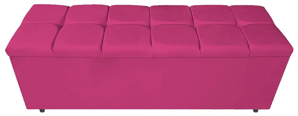 Calçadeira Estofada Manchester 140 cm Casal Suede Pink - ADJ Decor
